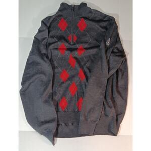 Carnoustie XL Merino Wool Half‑Zip Sweater Argyle Pullover Golf Casual